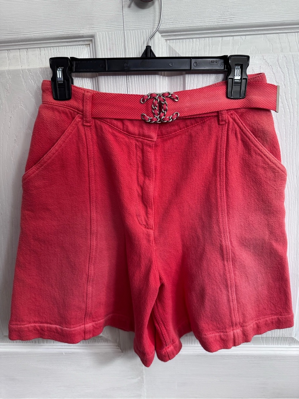 Chanel Vintage Orange Shorts with Decorative Buckle